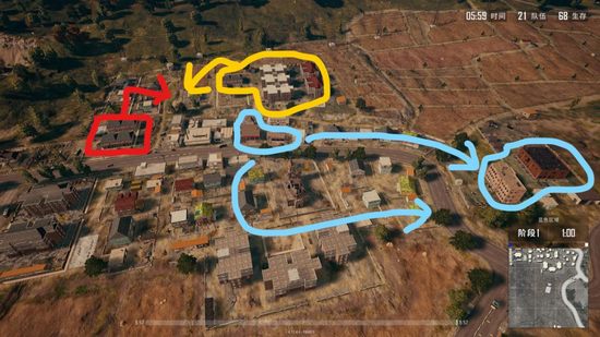 绝地求生战术大师之海岛地图Y城两种打法分析