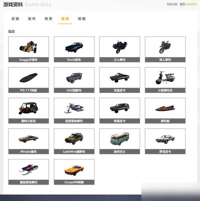绝地求生载具_绝地求生载具_求生绝地载具有哪些